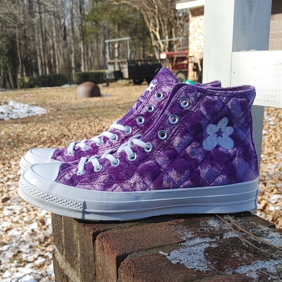 Converse Unisex Golf Le Fleur X Quilted Purple Velvet Tillandsia Size 9 (1547)